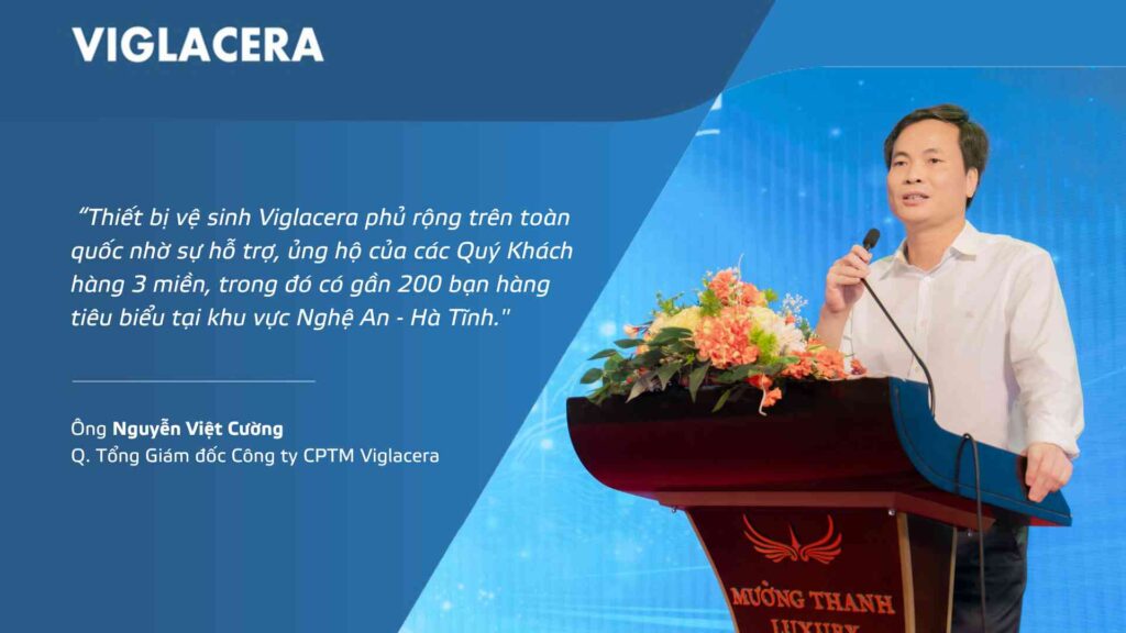Ông Nguyễn Việt Cường - Q.Tổng Giám đốc Công ty CPTM Viglacera phát biểu tại hội nghị thiết bị vệ sinh