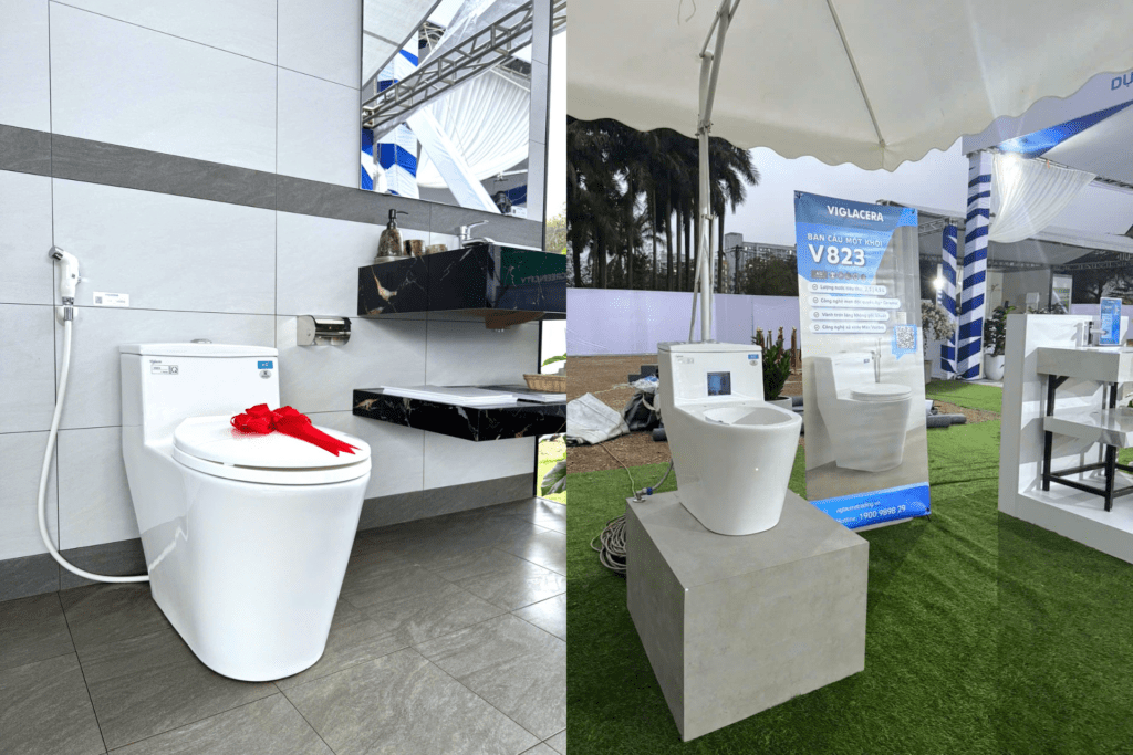 Khu trưng bày thiết bị vệ sinh Viglacera tại Lễ khởi công dự án nhà ở xã hội Thăng Long Green City